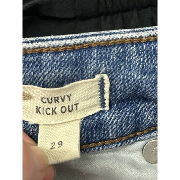 MADEWELL Women's Size 29 Curvy Kick Out Crop Jeans Blue Straight Leg NO697 - Picture 3 of 13